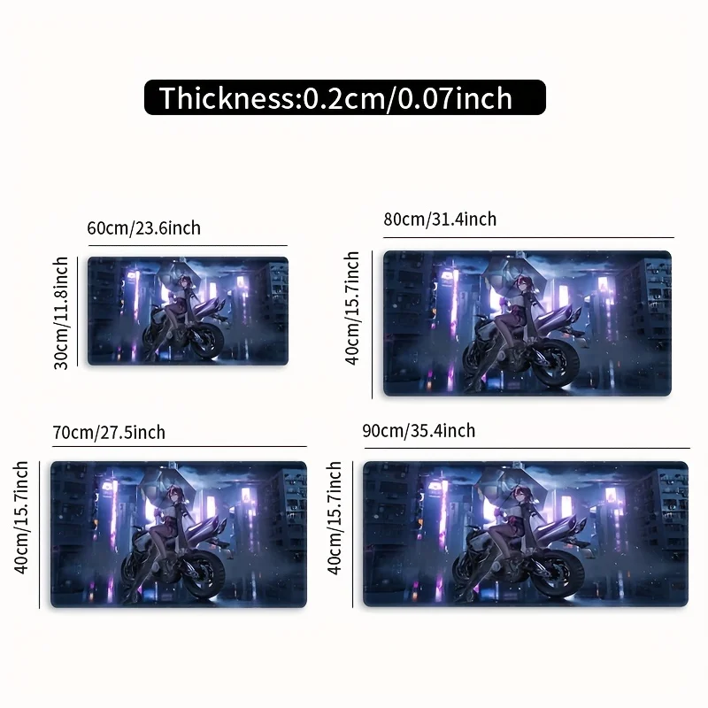 1 قطعة دراجة نارية فتاة نمط سطح المكتب الوسادة كبيرة الألعاب ماوس الوسادة E-الرياضة مكتب لوحة المفاتيح الكمبيوتر ماوس عدم الانزلاق الكمبيوتر حصيرة