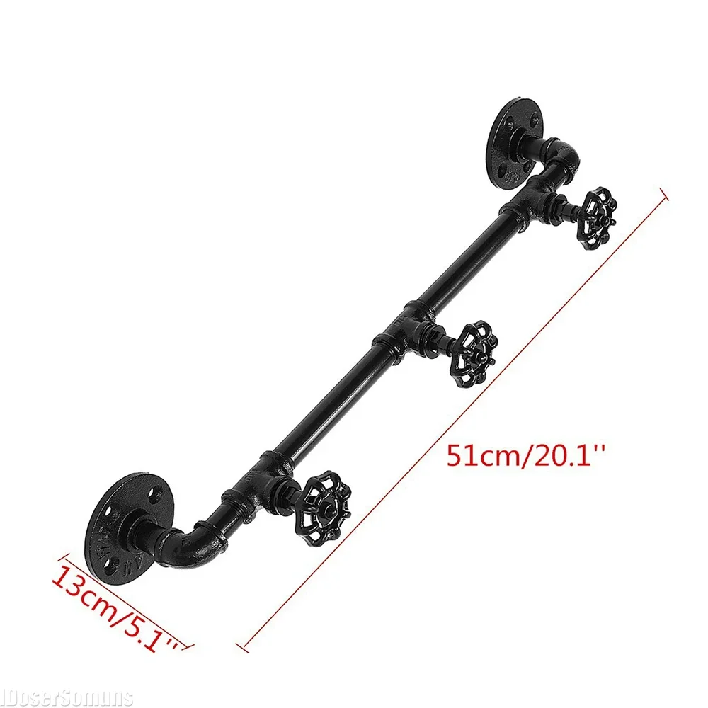 Wall Hook Coat Rack Towel Bag Hat Black Hook Bathroom Retro Industrial Style Hook Wall Hanging Clothing Hanger Hooks Accessories