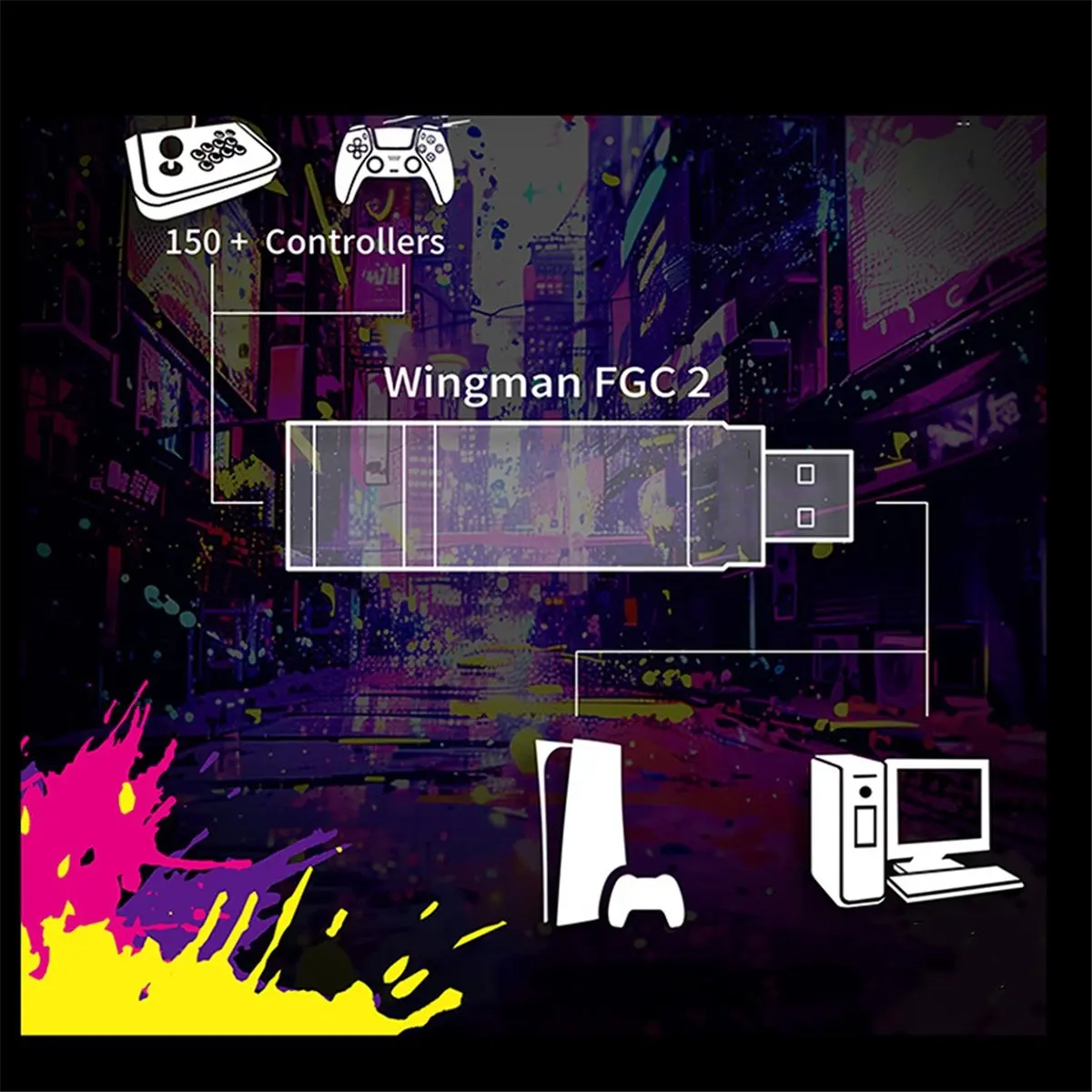 CH◆☆§For Game Converter for / Console Wired Fight Stick Controller Adapter for PC 6~HOT SALE