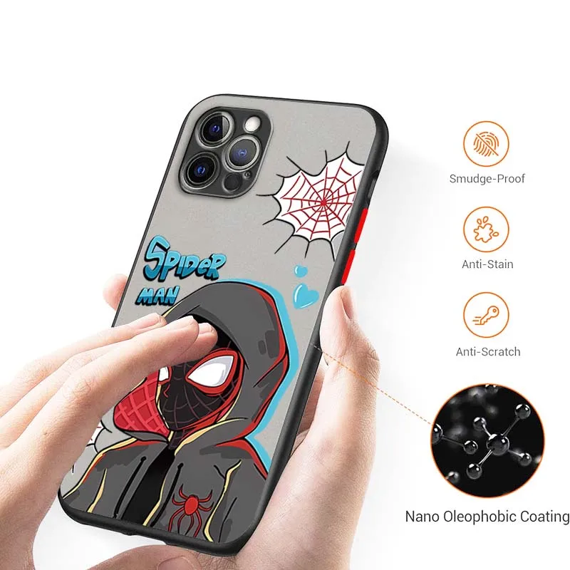 Marvel Spiderman Avengers Cool per Apple iPhone 17 Air 16 15 14 13 12 11 XS X Pro Max Plus Custodia per telefono traslucida satinata
