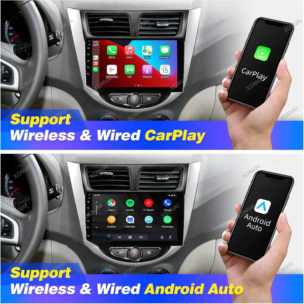 Android 16 Multimedia For Hyundai Solaris Verna Accent 1 2010 - 2016 Video Player Car Radio 5G WIFI Qualcomm Carplay GPS BT DSP