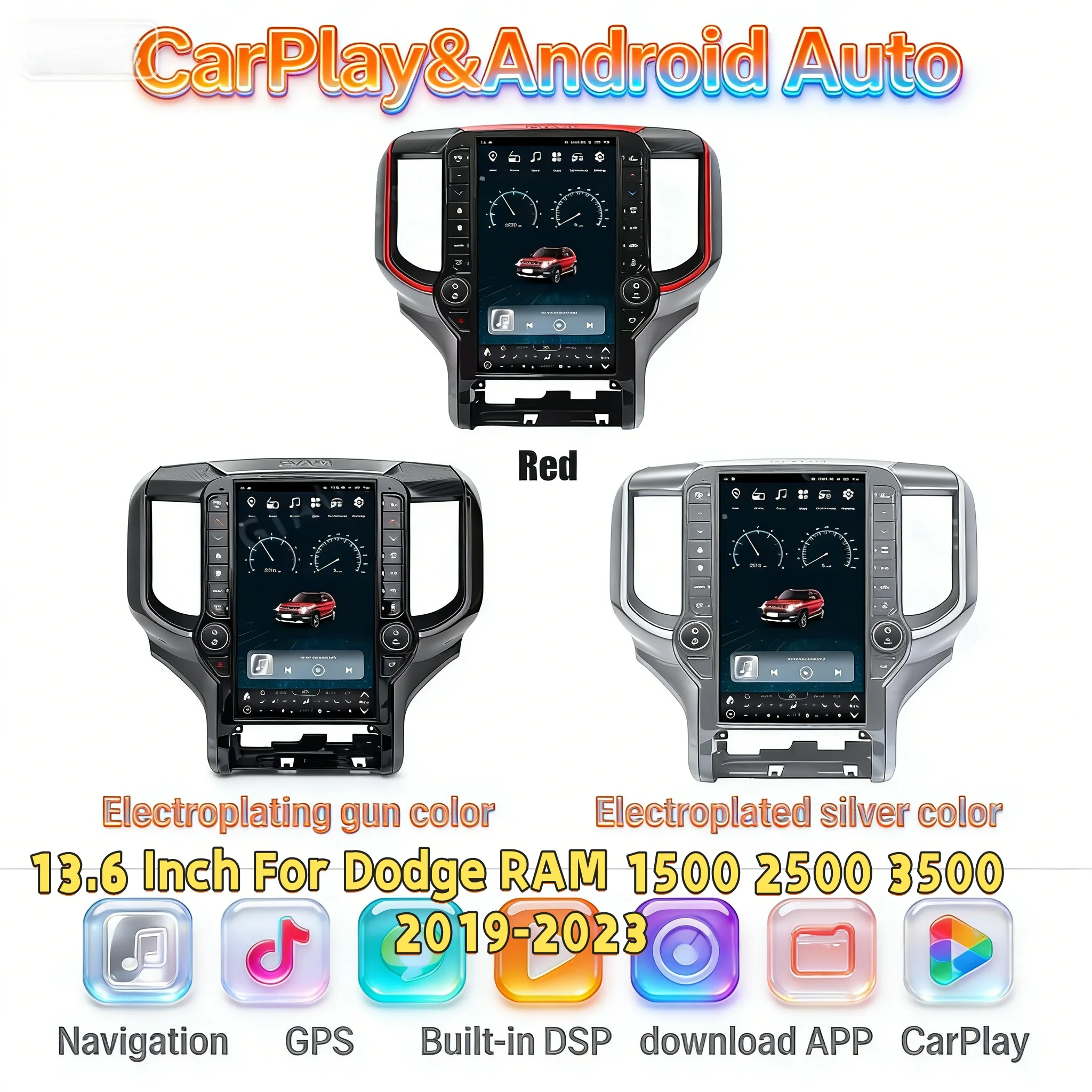 

Multimedia Android 4G WIFI BT 5.0 Stereo For Dodge RAM 1500 2500 3500 2019-2023 Radio Carplay Player Head Unit DSP GPS Naviga