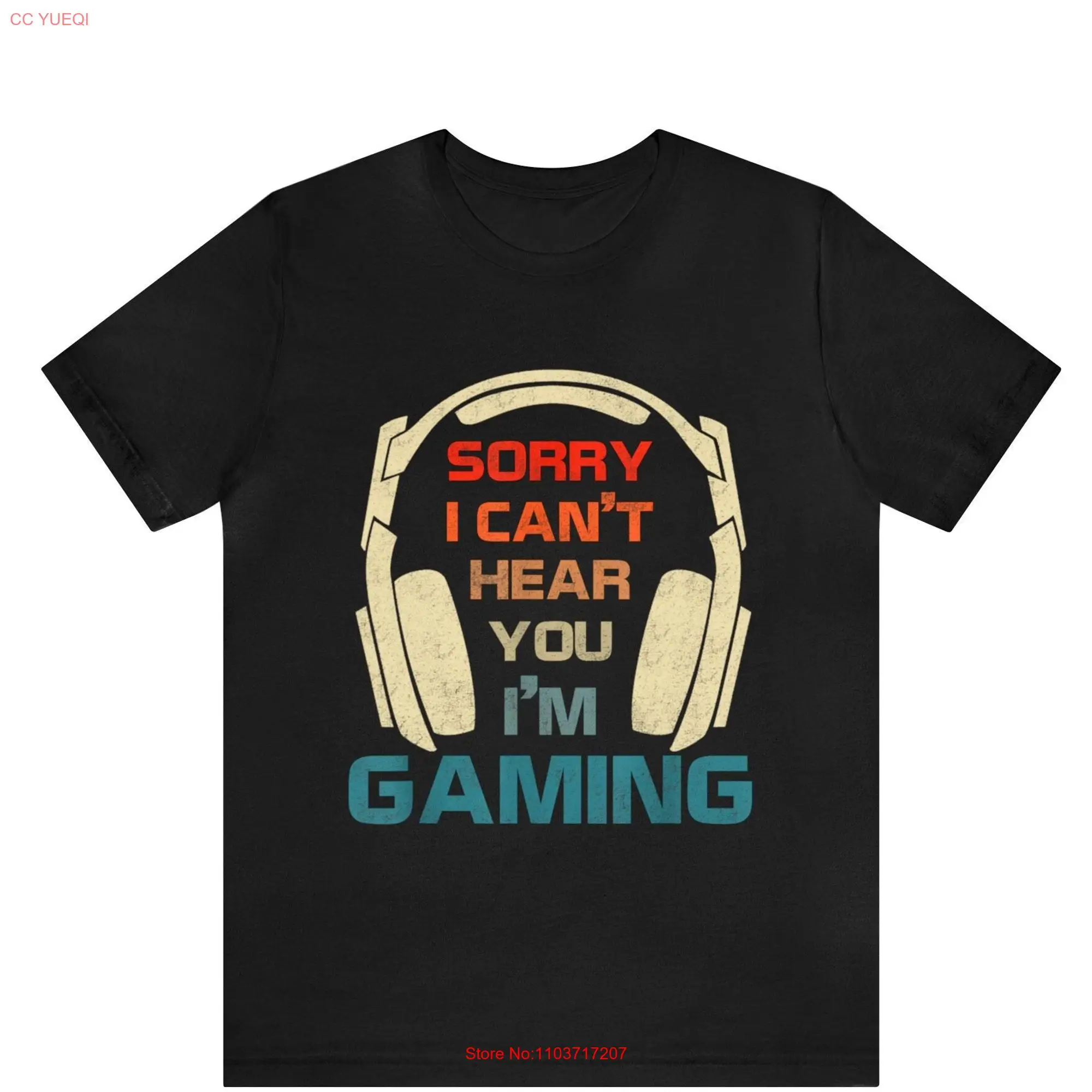 Извините, я не могу вас слышать, я играю, футболка, реальная игра, любовник для него, видео с длинными или короткими рукавами