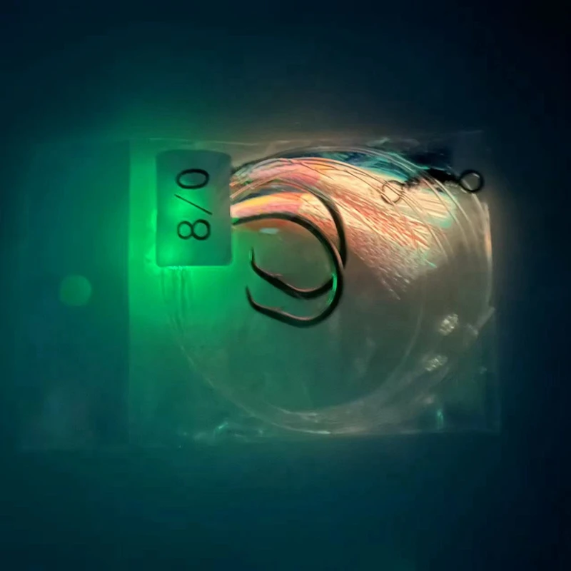 6A-Sabiki-Rigs 8/0 Köder-Rigs, leuchtende Angelperlen, hohe Carbon-Haken für Süßwasser/Salzwasser