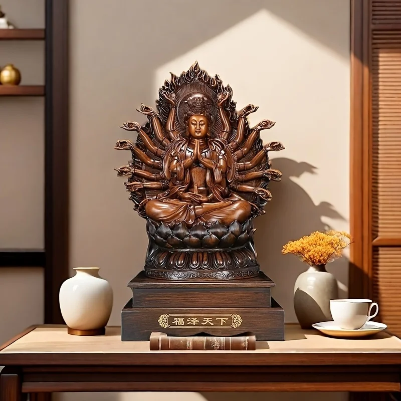 Handmade Resin Guanyin Statue - Multi Functional Indoor/Outdoor Home And Office Decoration, Perfect Feng Shui Gift