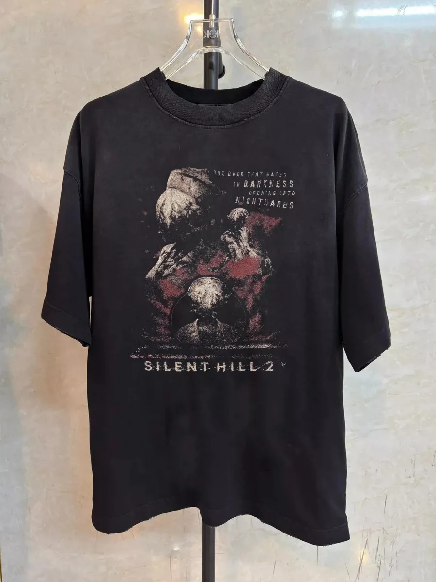 Silent Hill 2 Double Sided Nurse and Pyramid Head Graphic T-Shirt Cotton Men Women Streetwear Tee