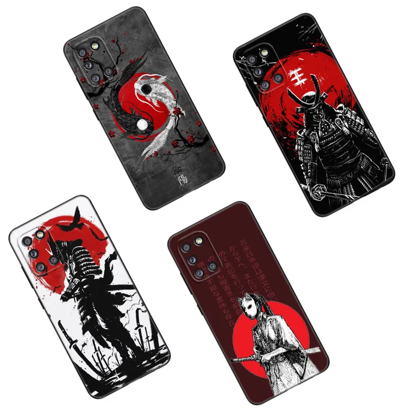 Red Sun Japanese Anime Phone Case For Samsung Galaxy A01 A03 Core A04 E A02 A05 A10 A20 A21 A30 A50 S A6 A8 Plus A7 Black Cover