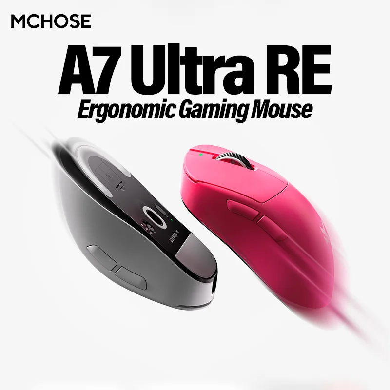 

MCHOSE A7 RE ULTRA Gaming Mouse Wireless 2.4g 8000Hz Polling Rate 20000 FPS Accuracy Tracking Right Hand Ergonomic Design