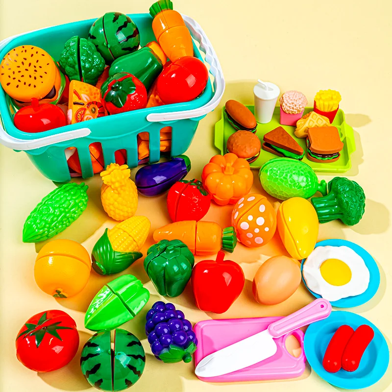 Conjunto de brinquedos para crianças, Cortar frutas e legumes, Meninos e meninas, Cozinha, Pode cortar frutas