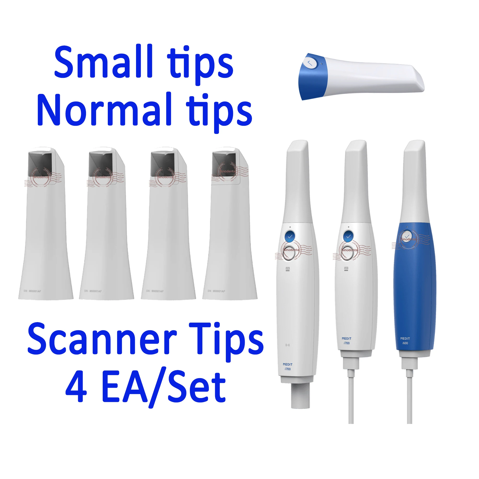 

4 шт./компл. оригинальные стоматологические внутриротовые насадки для сканера i600 со стандартными/малыми насадками, сменный двусторонний наконечник для i600/i700/i700W