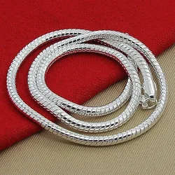 Hot Sale 40-75cm 925 Sterling Silver 1mm/2mm/3mm Solid Snake Chain Necklace For Men Women Fashion Jewelry Fit Pendant Noble