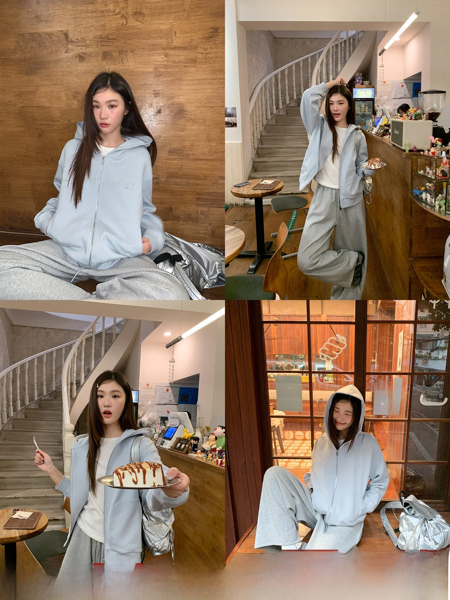 

Hello Korean Sle Embroidered Letter Hoodie Cardigan Women's Loose Casual Spring New Faion Polyester Cotton Blend