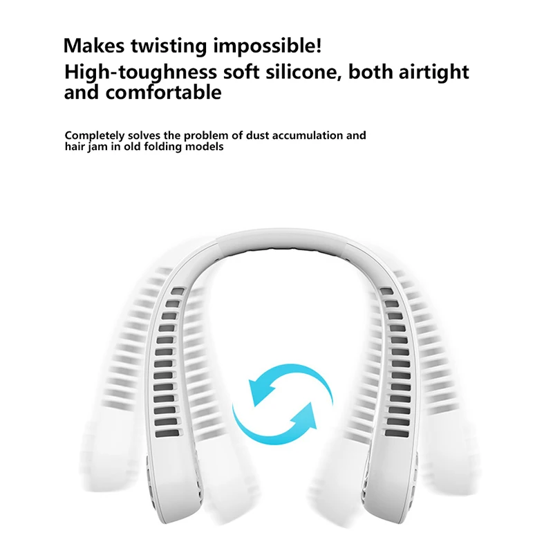 

Вентилятор для шеи без помощи рук Перезаряжаемый через USB персональный вентилятор для шеи Охлаждающий подвесной вентилятор Дизайн наушников Кондиционер для шеи с 3-мя ветрами Новый