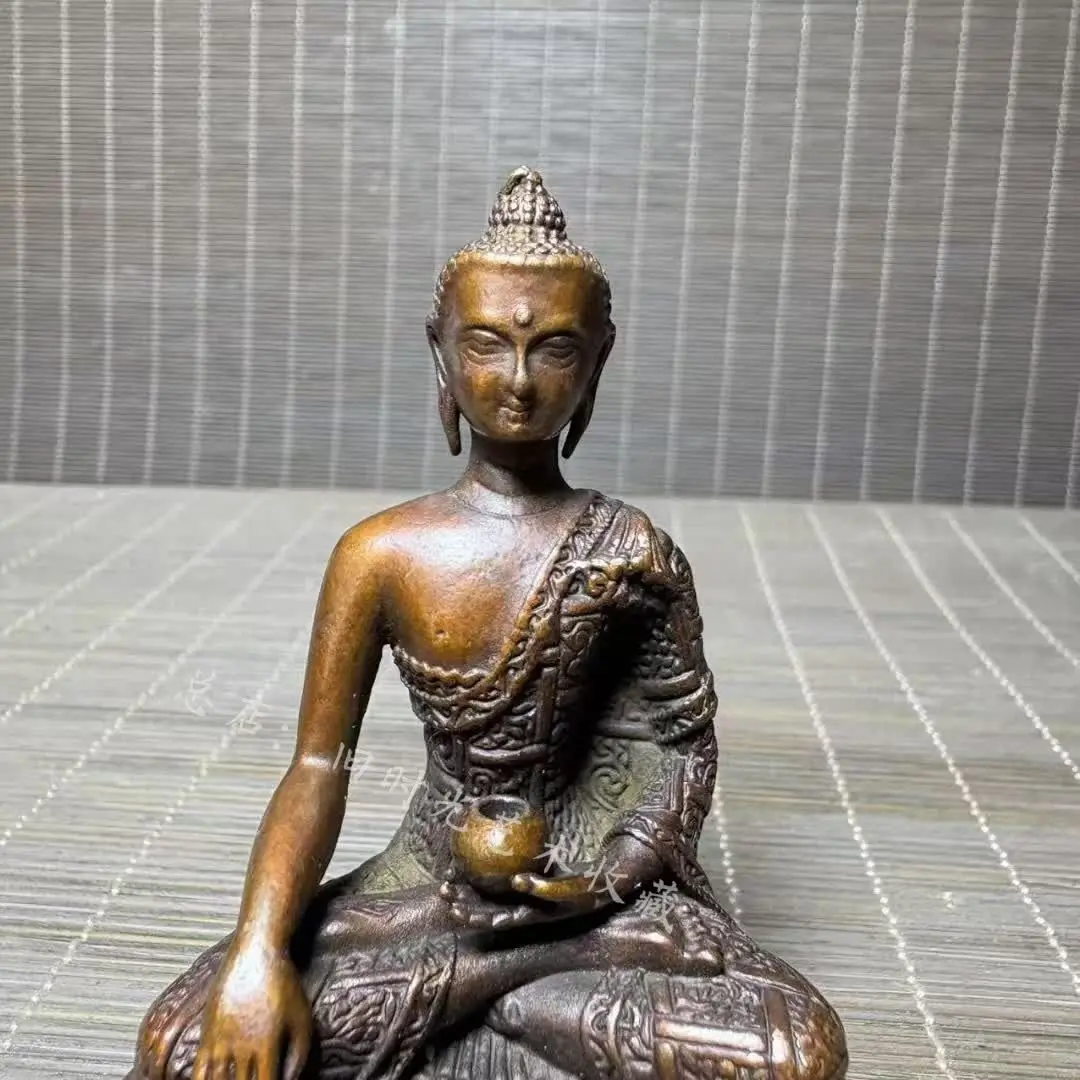 Retro Buddha statue Alloy Medicine Buddha Worship Medicine King Antique handicrafts Home Bodhisattva desktop ornament