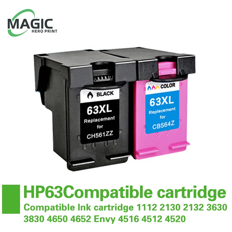 NEW Compatible Ink cartridge for HP63 63XL for HP Deskejt 1112 2130 2132 3630 Officejet 3830 4650 4652 Envy 4516 4512 4520