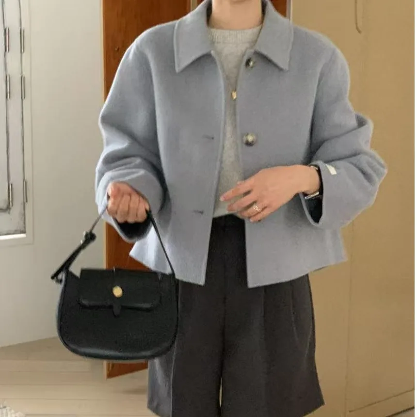 

Женская шерстяная куртка INS Iuencer Sle с свободным воротником или более тонкая осенне-зимняя модная корейская нежная коврик