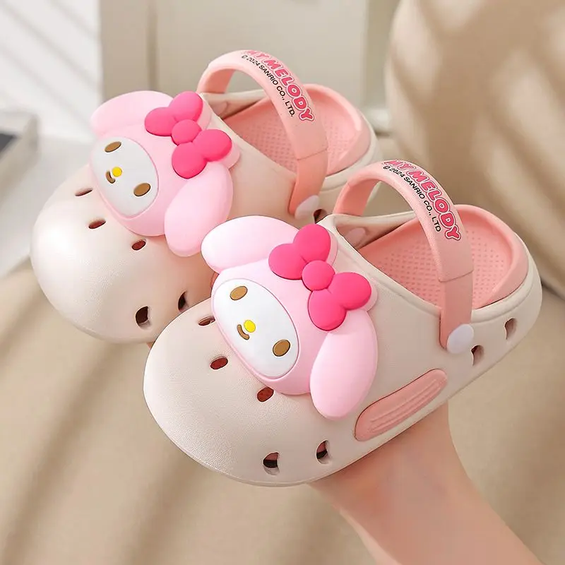 Sanrio Hello Kitty Kids Summer Indoor pantofole antiscivolo Cartoon My Melody Soft Bottom New Cute Cinnamoroll Baboosh Girl Gift