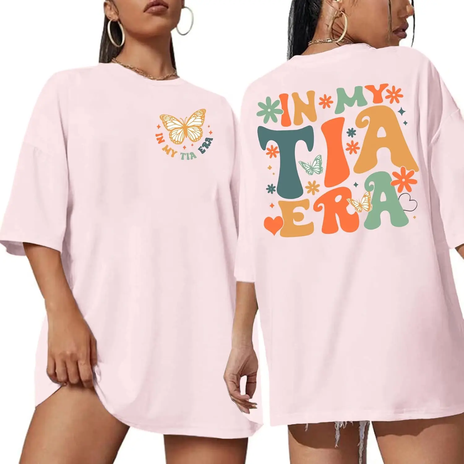 in My Tia Era Shirt Funny Auntie Tshirt Oversized Graphic Tees for Women Cool Aunts Club Aunt Gifts Cotton Tops