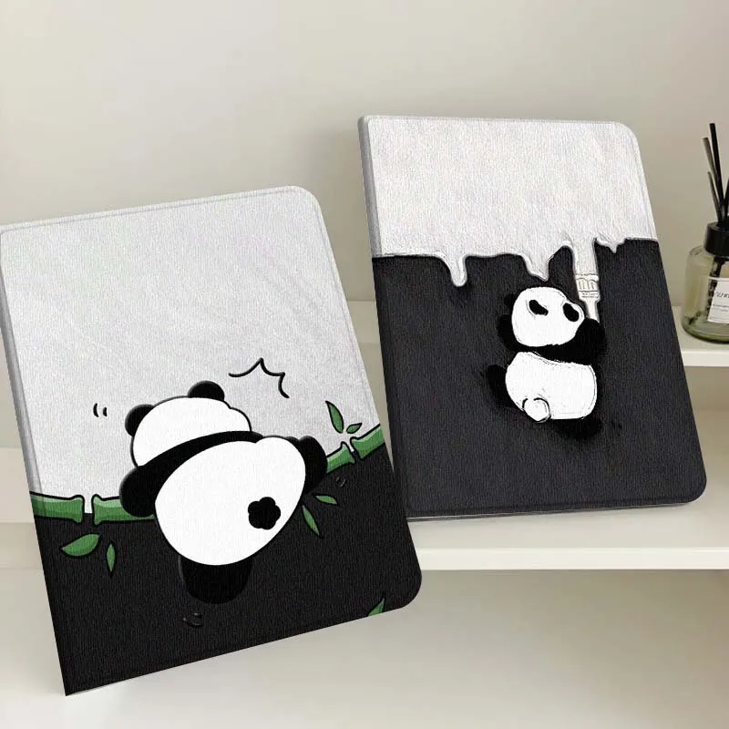 

Cartoon Cute Panda Art For Apple iPad Pro Air 13 2 7th 6th 2025 M2 M3 M4 M512.9 13 inch Foldable Tablet Case Gift