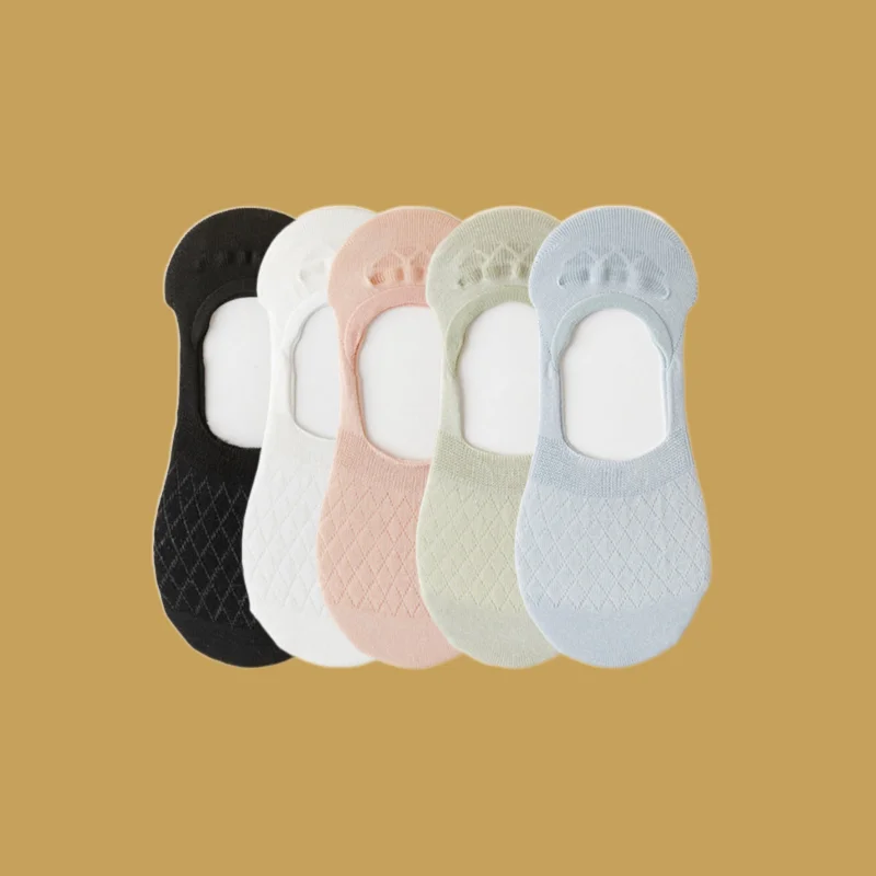 

3/10 Pairs 2024 New Women's Mesh Non-slip Sweat-absorbing Shallow Mouth Socks Summer Invisible Socks No-fall Boat Socks