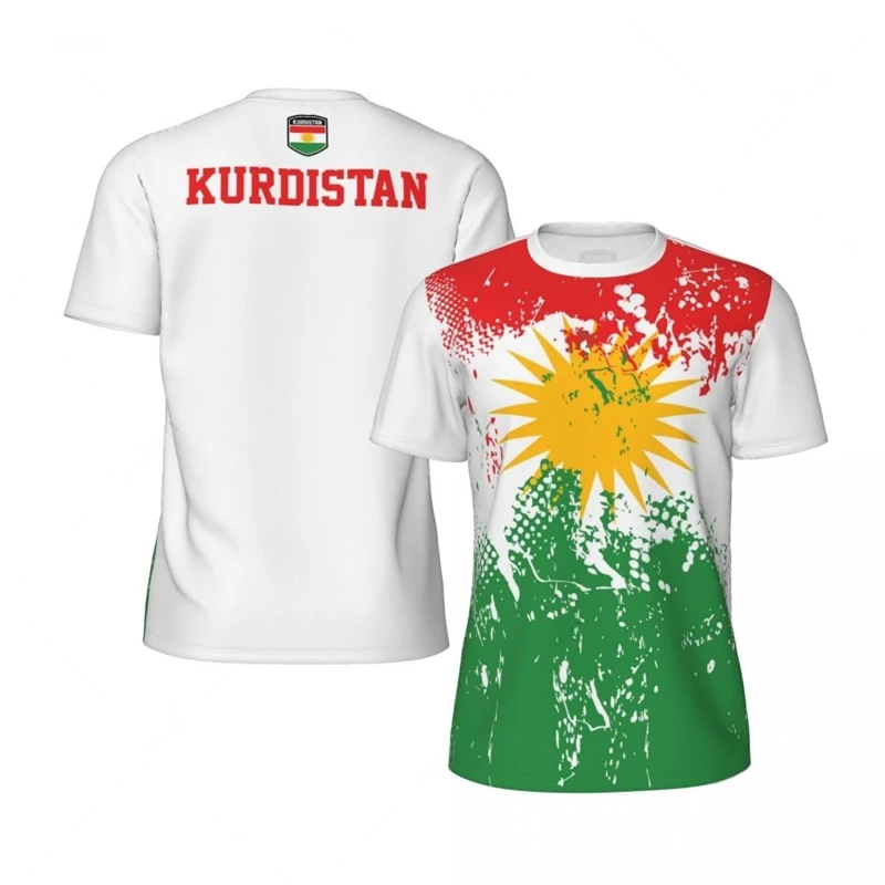 Kurdistan Flag Graphic Mens Football Jersey Fashion National Emblem 3D Printed Sports T Shirt Casual Oversized Breathable Tees image 3