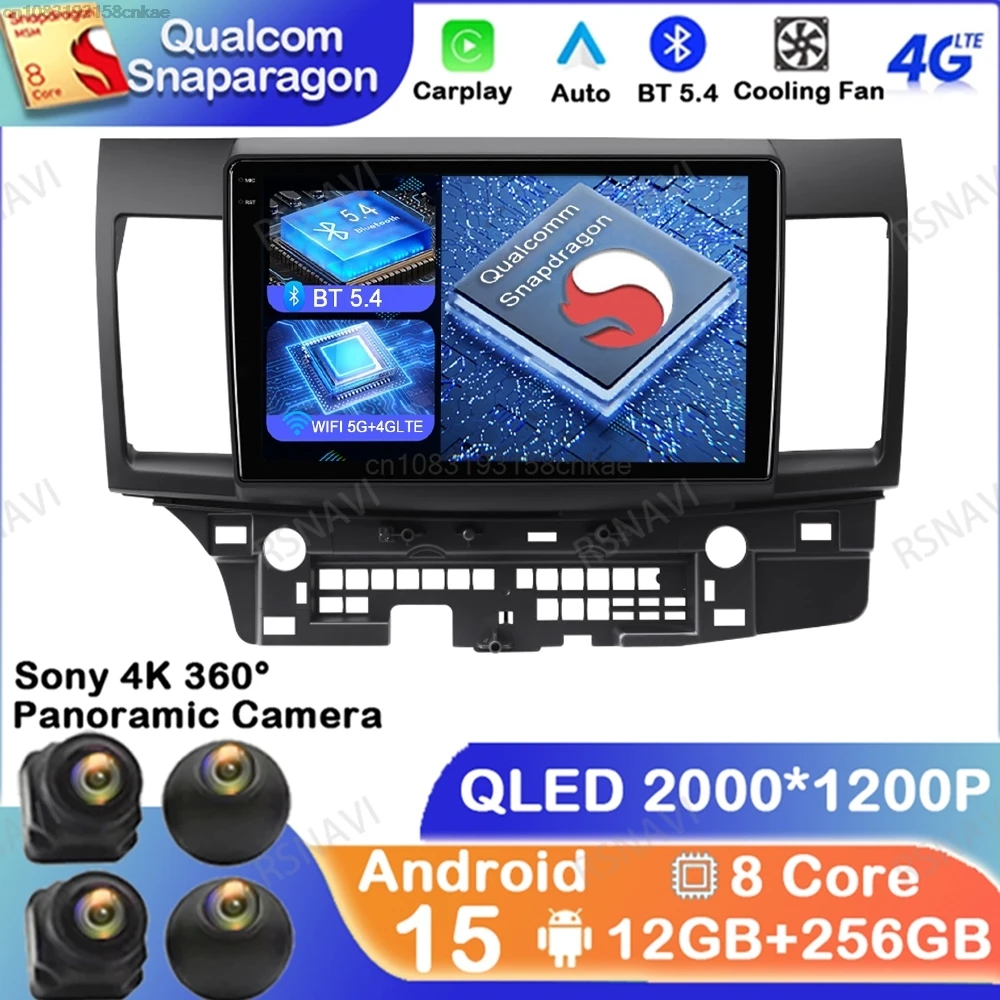 

Android 15 For Mitsubishi Lancer 10 CY 2007 - 2017 BT GPS Viedo Player Multimedia QLED DVD Autoradio 5G WIFI DSP Stereo 4G LTE
