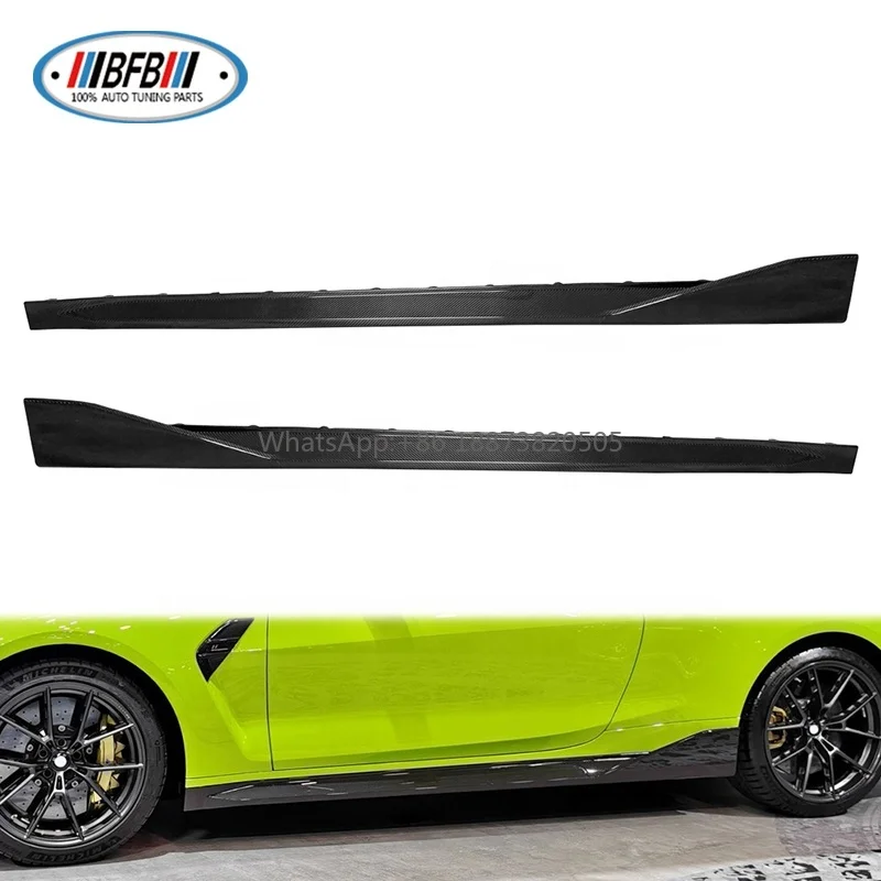 2021-2024 For BMW G80 M3 G82 G83 M4 MP Style Dry Carbon Fiber Body Kits Side Skirts