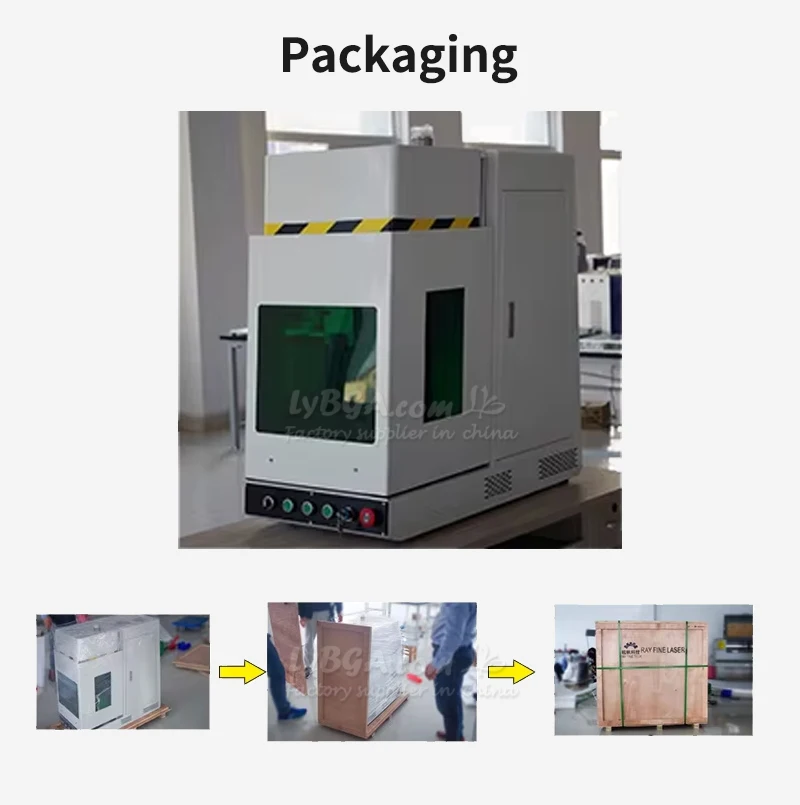 Enclosed 100W Fiber Laser 50W Laser Marking Machine 200W for Jewelry Metal Steel Colorfull Marking JPT Raycus 80w 60w 30w 20w