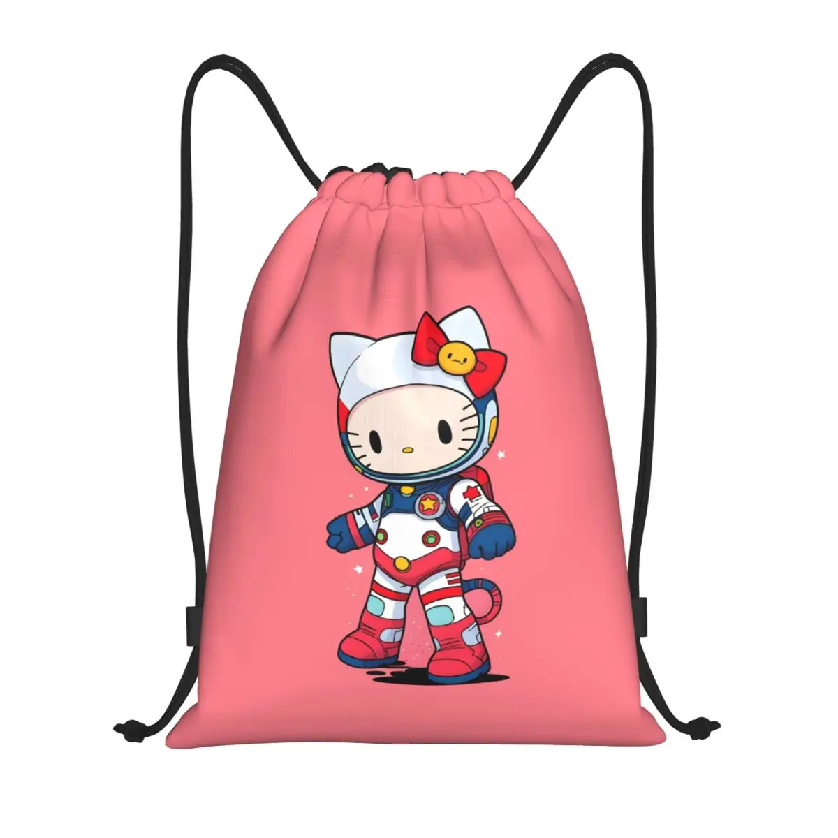 

Пользовательские сумки Hello Kitty на шнурке для покупок, рюкзаки для йоги, мужские и женские спортивные рюкзаки с героями мультфильмов для спортзала