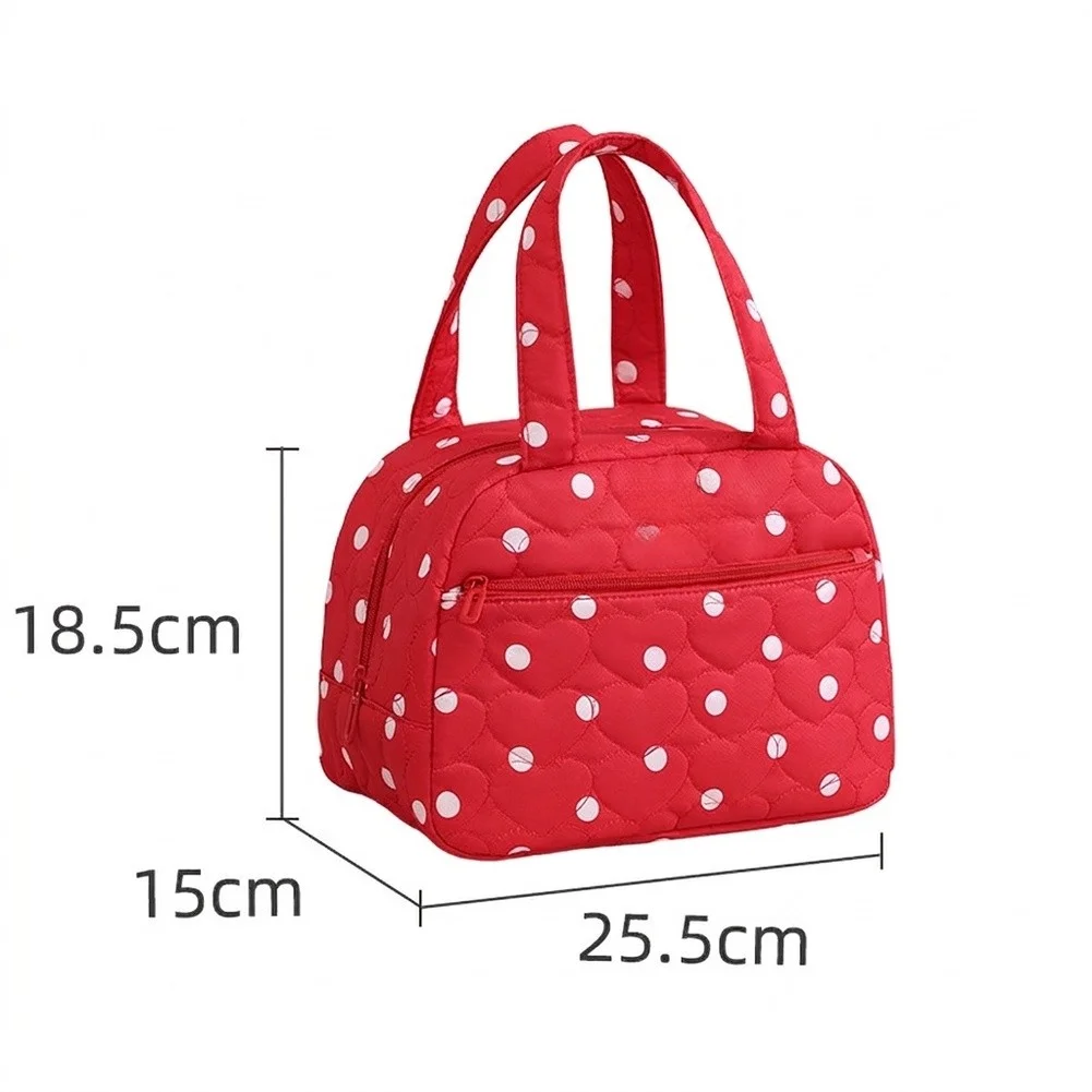 Quilted Insulated Lunch Tote Bag for Women Small Cooler with Chic Design 25.5 15 18.5cm for Work Travel Picnic Use