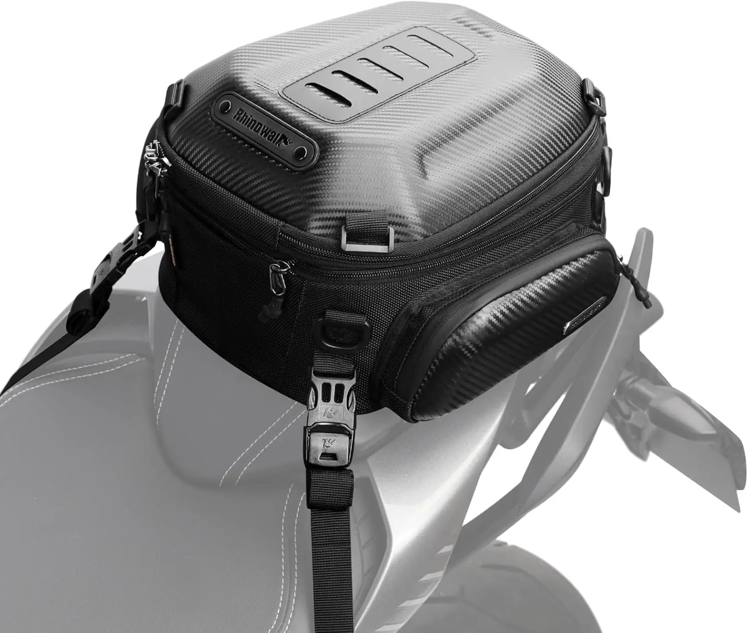 

Expandable Motorcycle Tail Bag Motorcycle Bags 12L-18L Rear Seat Luggage Bag with Rain Cover and Helmet Bags Waterproof Black