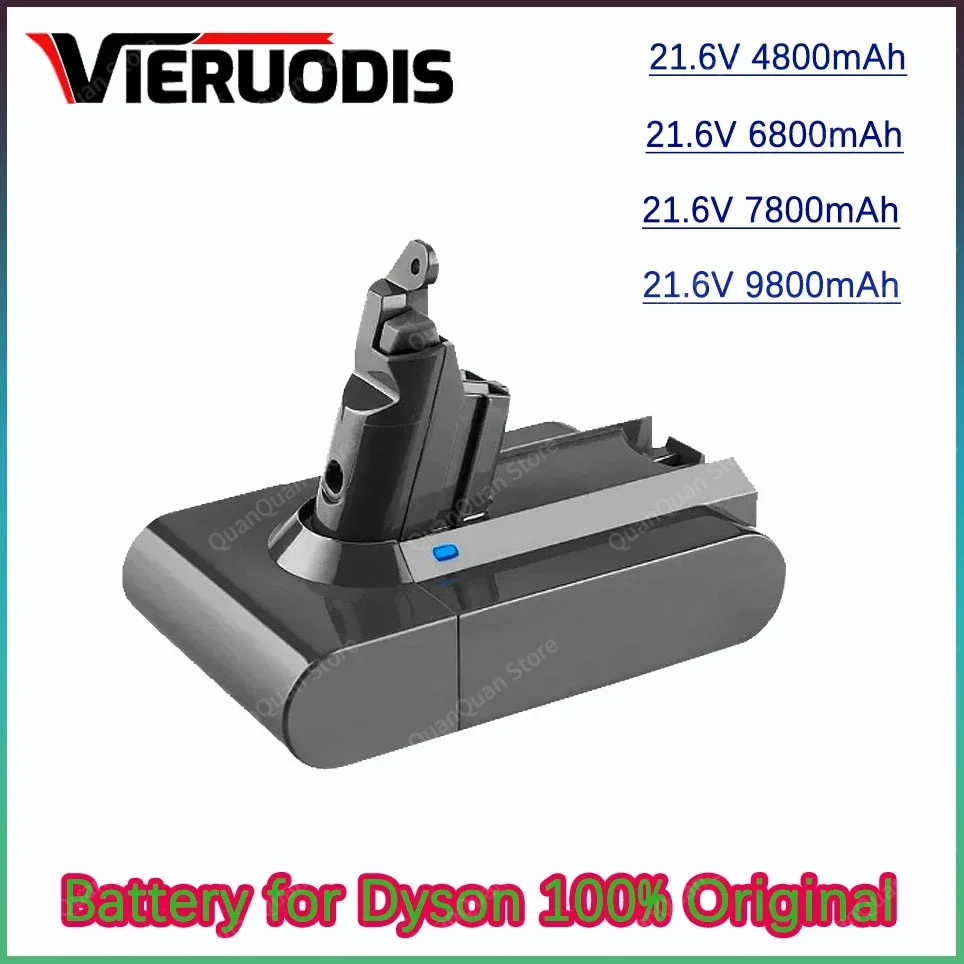 

V6 Battery for Dyson, 21.6V 4800/6800/7800/9800mAh Battery for Dyson V6 Vacuum Cleaner DC58,59,62,650,770,880,SV03,04,SV07,SV09