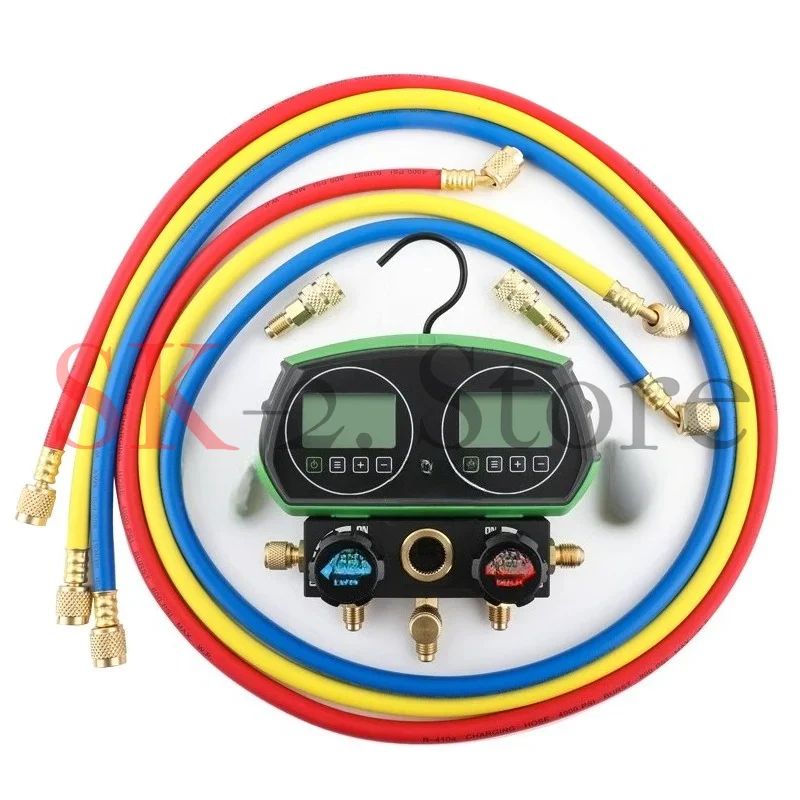 Fluorine-added form, refrigeration digital display, liquid-added gauge head, digital liquid crystal pressure gauge