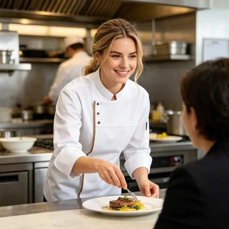 

Uisex Chef's Clothing, Hotel Hotpot, Work Clothes, Baking Workshops, and Other Scenes Can Be Customized with A Universal Logo