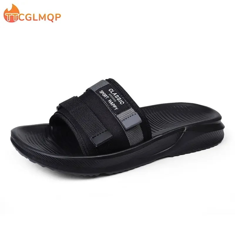 2023 New Men Slippers Summer High Quality Home Flip Flops Outdoor Non-slip Beach Slippers Casual Sandals Men\'s Shoes Water Shoes