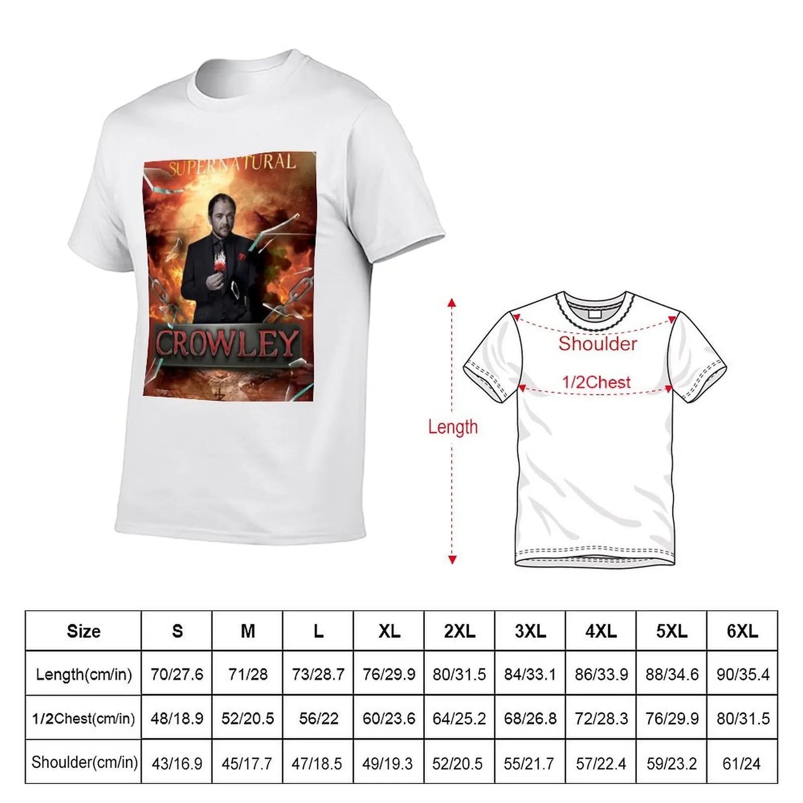 King of Hell Crowley Artwork T-Shirt man graphic t shirt man t shirt cotton high quality T-Shirt