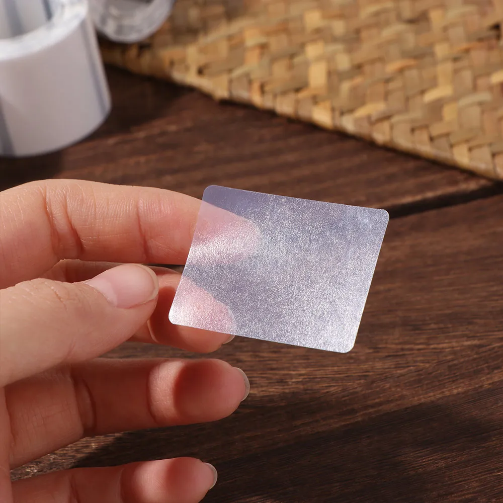 230Pcs Transparent Blank Label Sticker DIY Square/Round Self-Adhesive Label Tear Resistant Removable Name Tag Sticker