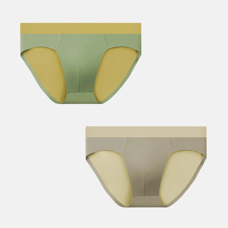 

2PCS Modal underwear Men's double-sided zero-sensation, seamless summer thin, comfortable and breathable shorts Men's briefs