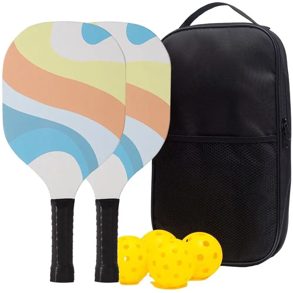 Wood Pickleball Paddles Set Ergonomic Racket Bag Pickle Ball Racket Colorful Comfortable Pickleball Racquet