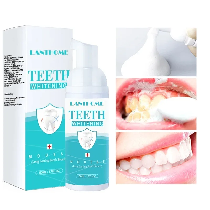 Teeth Whitening Toothpaste Cleaning Mousse Yellow Stains Removal Deep Cleaning Dental Bleaching Tooth Care Products 50ML