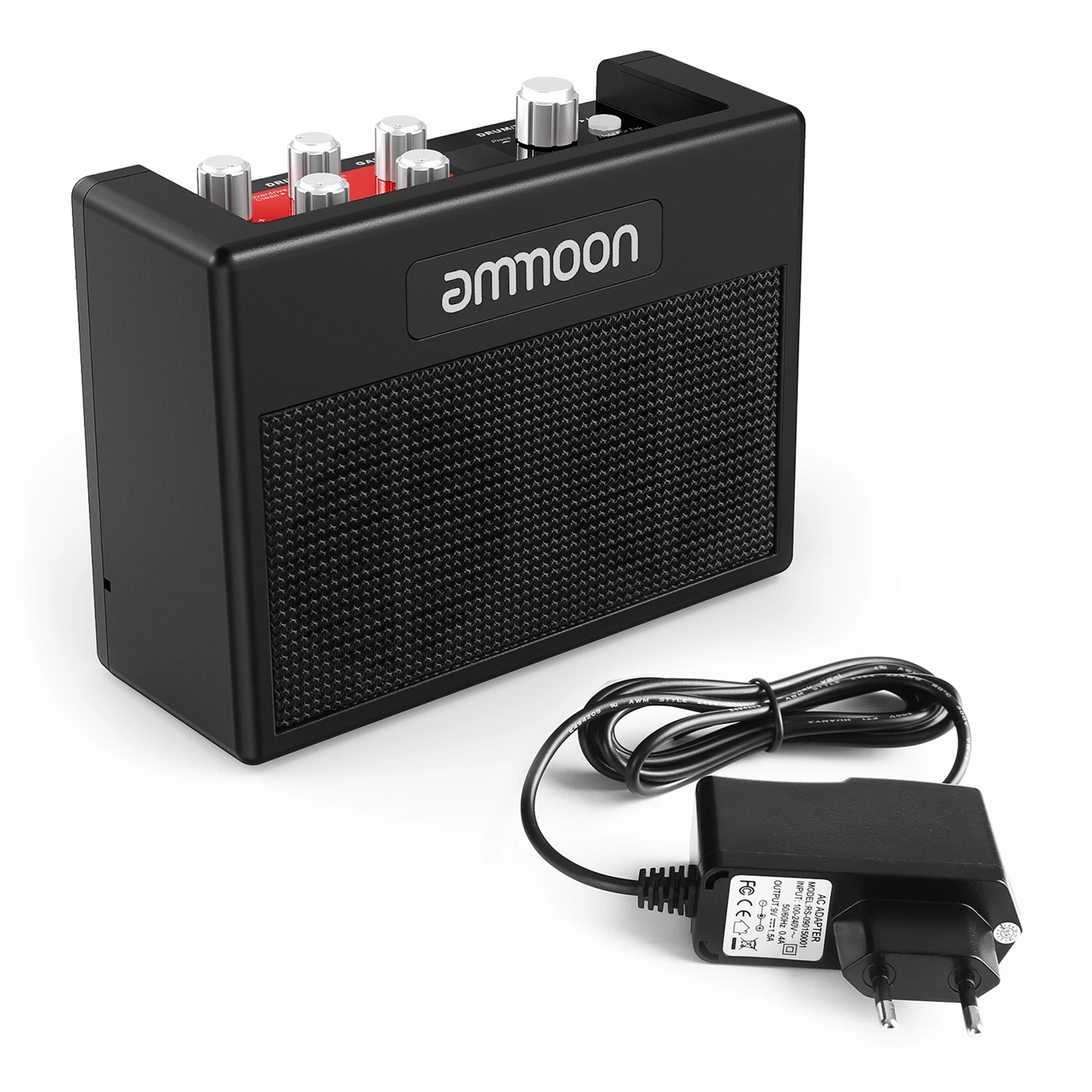 Ammoon POCKAMP Guitar Amplifier Amp Built-in Multi-effects 80 Drum Rhythms Support Tuner Tap Tempo Function with Power Adapter