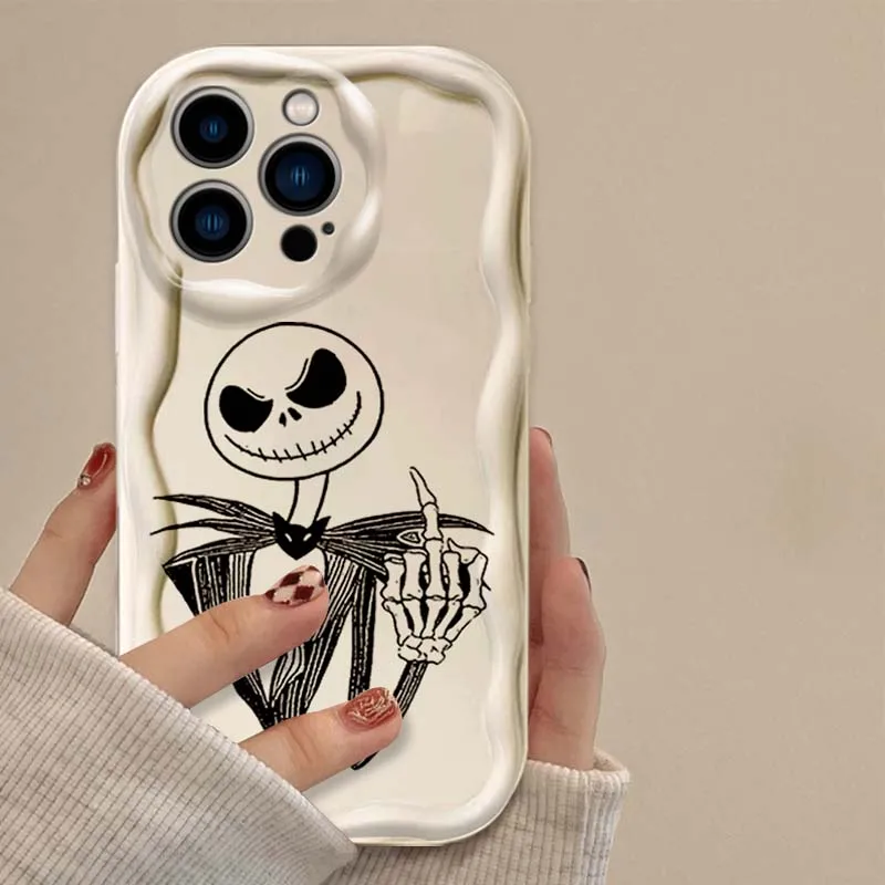 Disney Nightmare Before Christmas Case For iPhone 16 15 14 13 12 11 Pro Max X XR XS 8 7 Plus SE 2020 Shockproof 3D Wave Cover