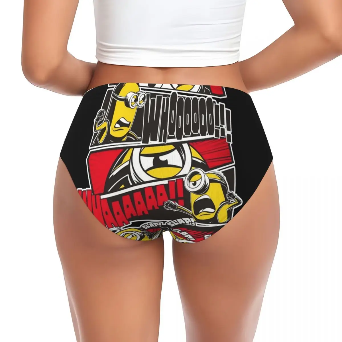 カスタムM-ミニオンズ スラップ漫画ブリーフパンティー レディース快適ストレッチ下着