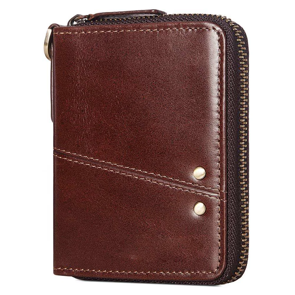 

MACHOSSY мужские кошельки из натуральной масляной кожи, винтажный двойной кошелек на молнии, карман для монет, кошелек из воловьей кожи, кошелек для мужчин