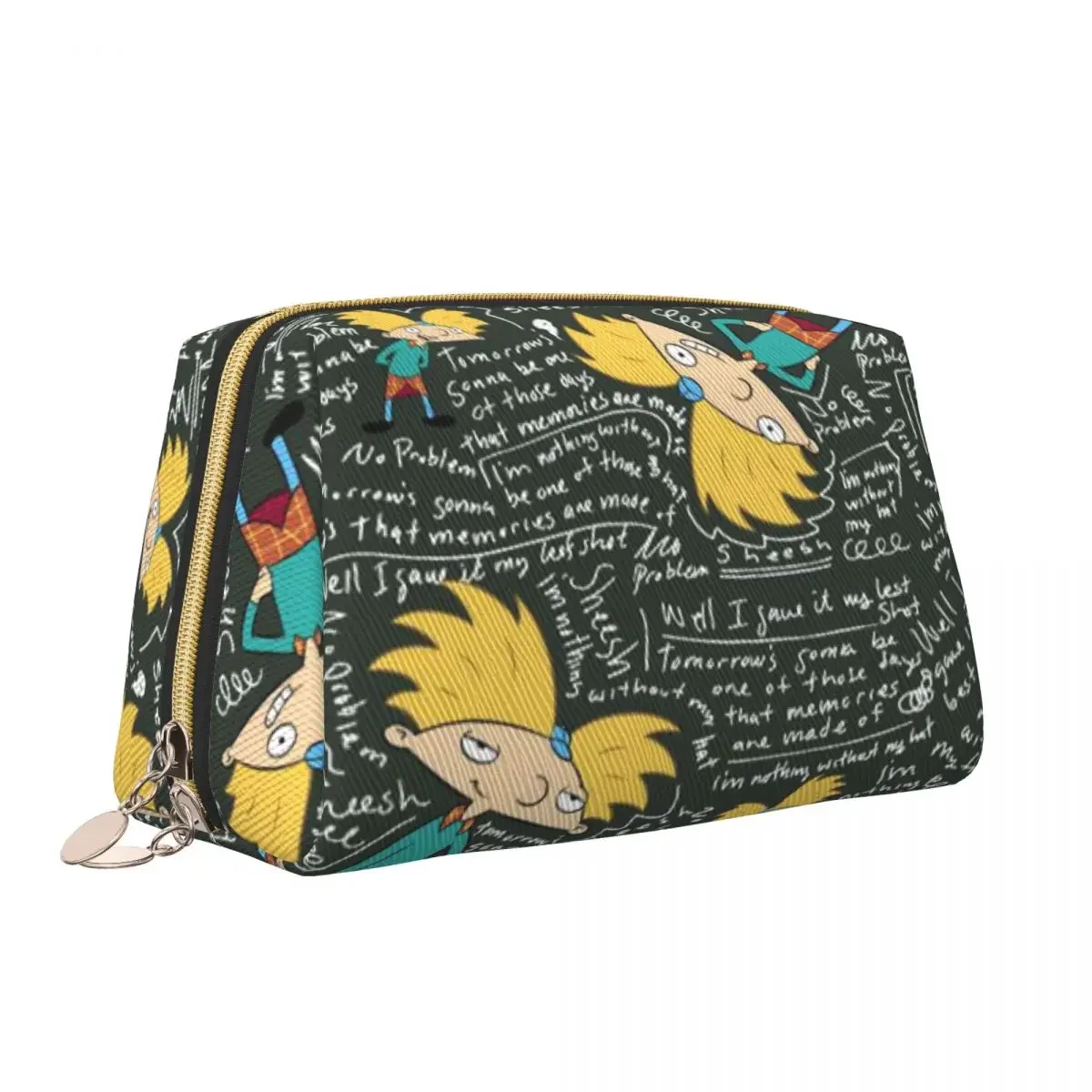 Fashion Hey Arnold Anime Animation Travel Toiletry Bag Women Helga Pataki Makeup Cosmetic Organizer Beauty Storage Dopp Kit