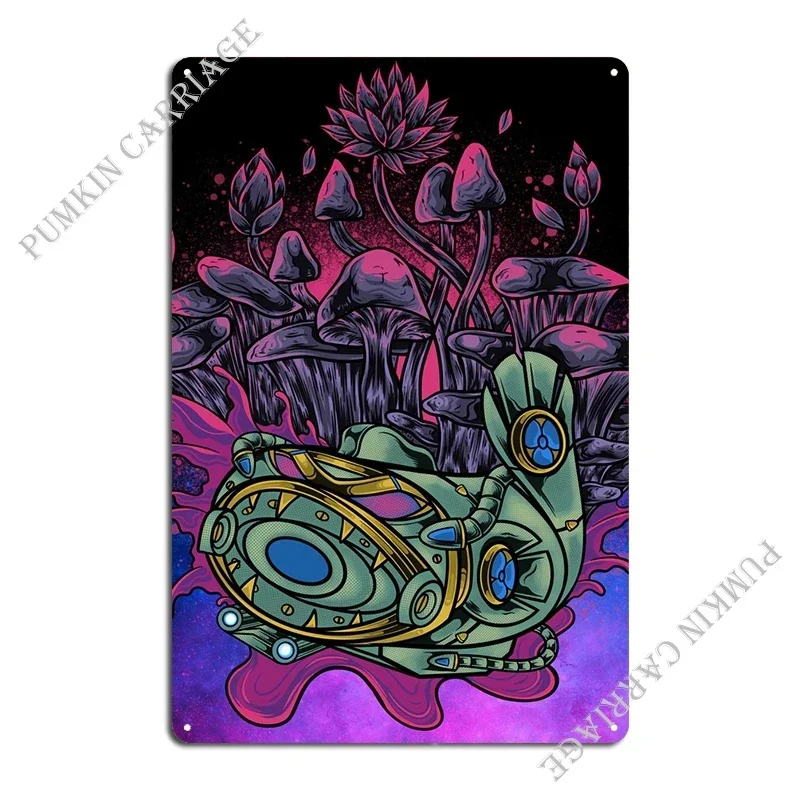 Fish Cyborg Dark Art Metal Sign Decoration Create Club Wall Decor Garage Tin Sign Poster