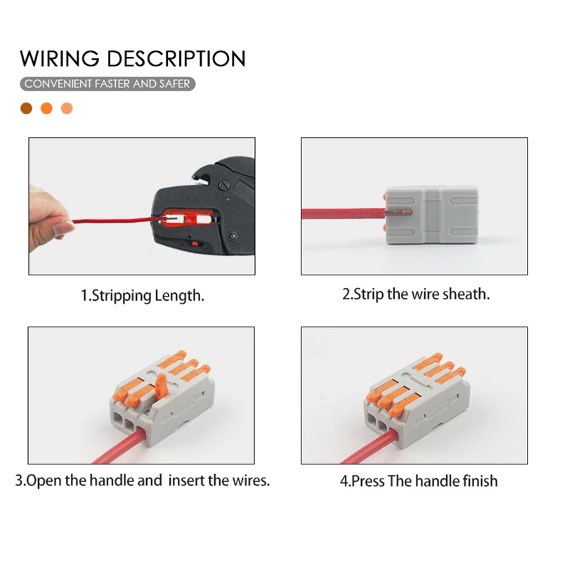 Universal Compact Conductor Spring Splicing  2/3Pin Docking Connector Mini Fast Wire Cable Connector Push-in Terminal Block