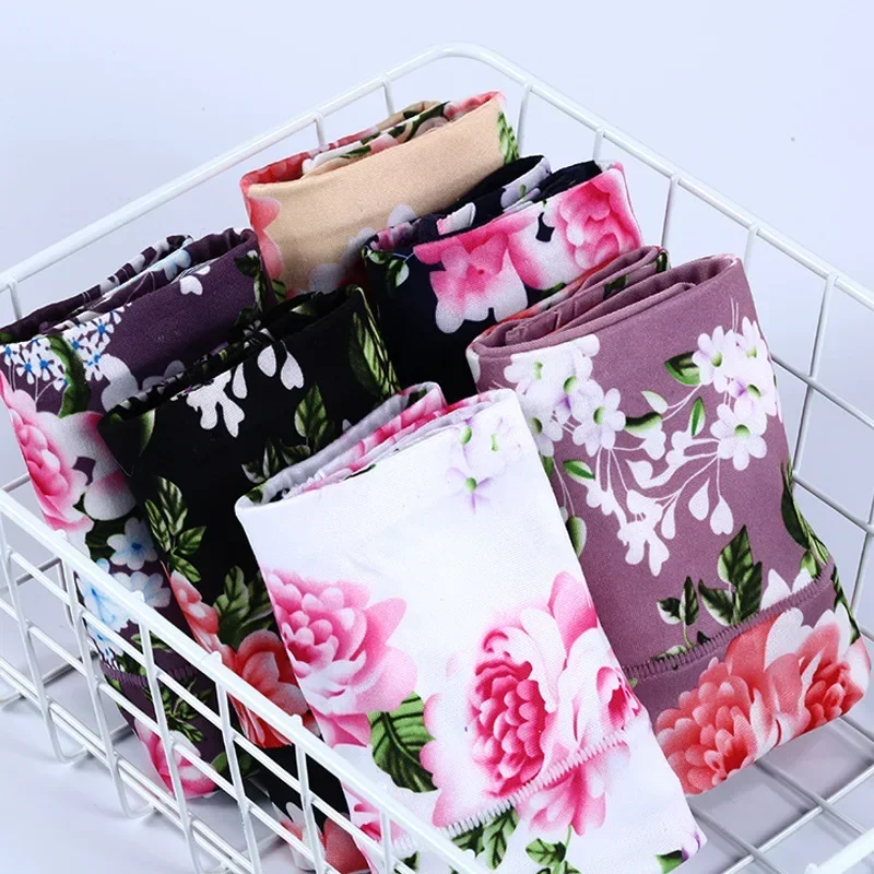 New Bamboo Fiber Underwear Large Size Women Panties Female Ladies Floral Briefs High Waist Plus Underpants Sexy Lingerie 5XL