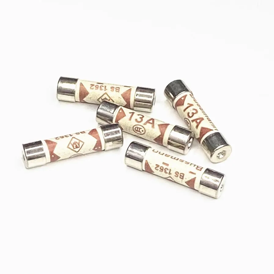 5pcs/lot FUSE fuse BS1362 13A 5A 3A anti-riot plug Ceramic fuse tube 6x25mm