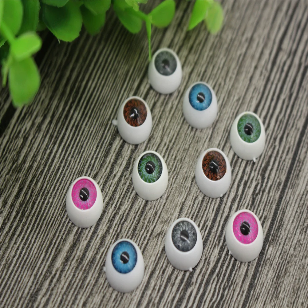 

100Pcs Lifelike Plastic Eyes for Art Projects Realistic Half Sphere Hollow Back DIY Craft Supplies 1.2x1.2cm Assorted Colors -